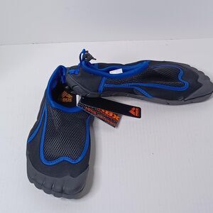 RBX Water Shoes Mens 12/13 Black Blue Aqua Socks Swim Beach Quick Dry NWT